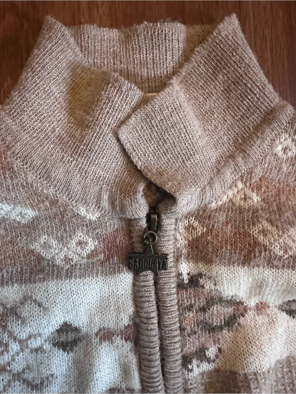 Men's Quarter Zip knit Geometric Aztec Patterned Fair Isle Sweater